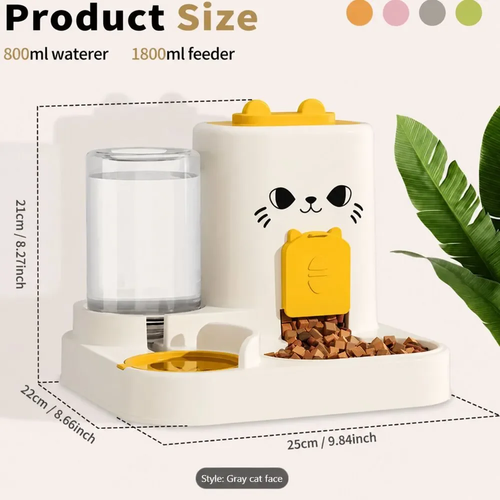New In Box - 2-In-1 Automatic Cat Food and Water Dispenser - Yellow